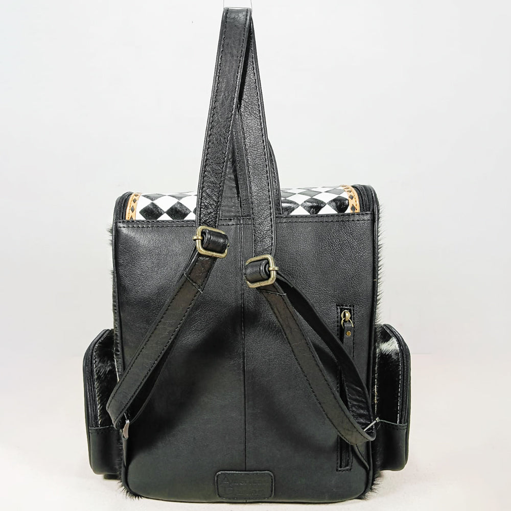 OHG205 Backpack Hand Tooled Hair on Genuine Western Leather Women Bag