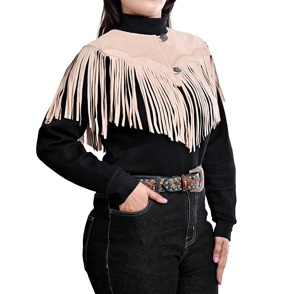 ADDR026 American Darling Western Suede Fringe Shoulder Wrap Capelet