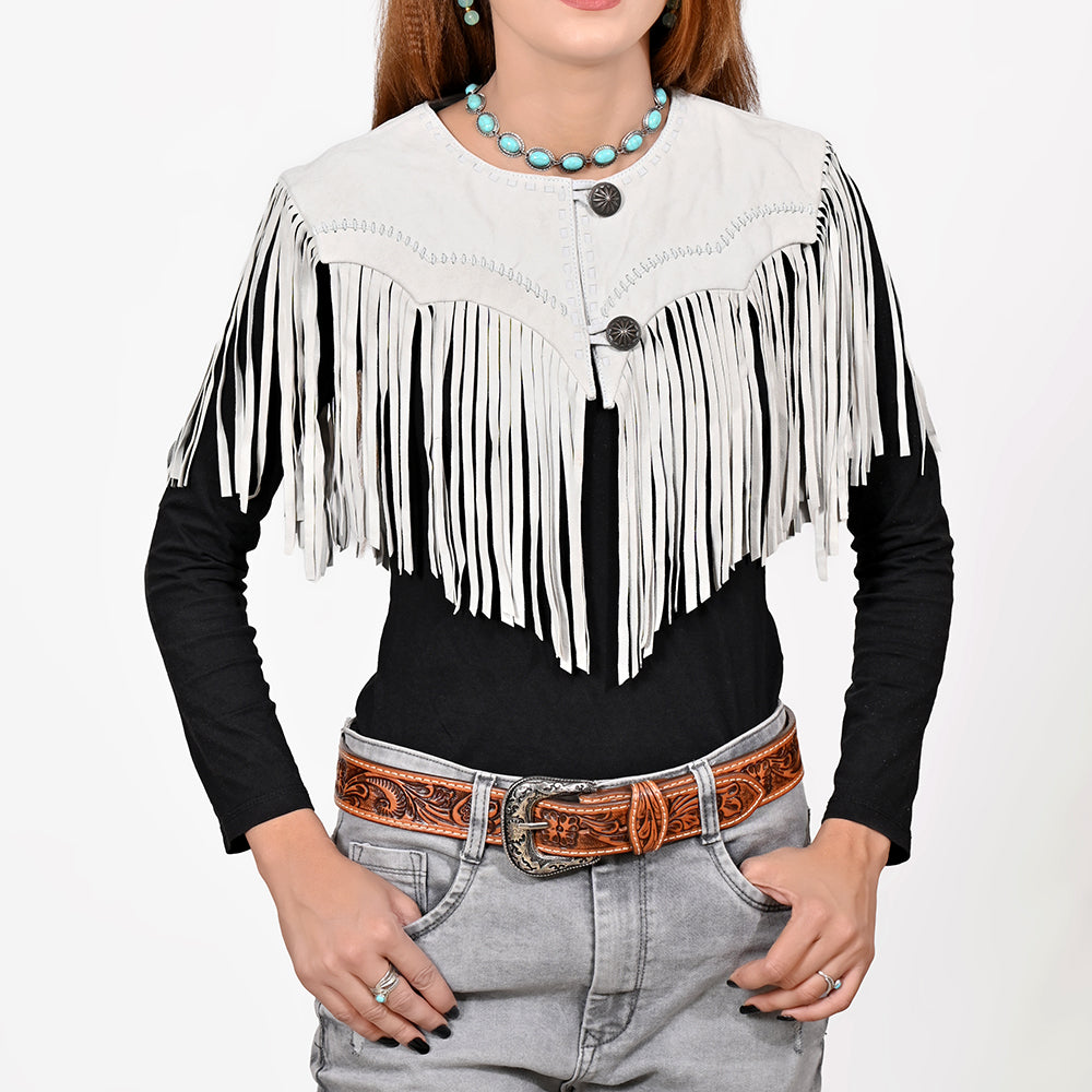 ADDR027 American Darling Suede Leather Western Fringe Apparel Cape