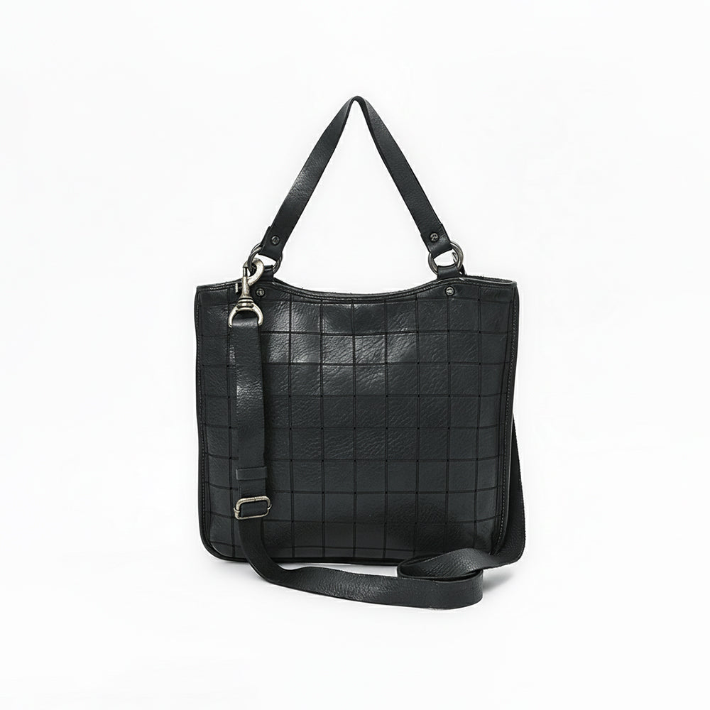 SWC476 Montina - Leather Grid-Stitched Tote