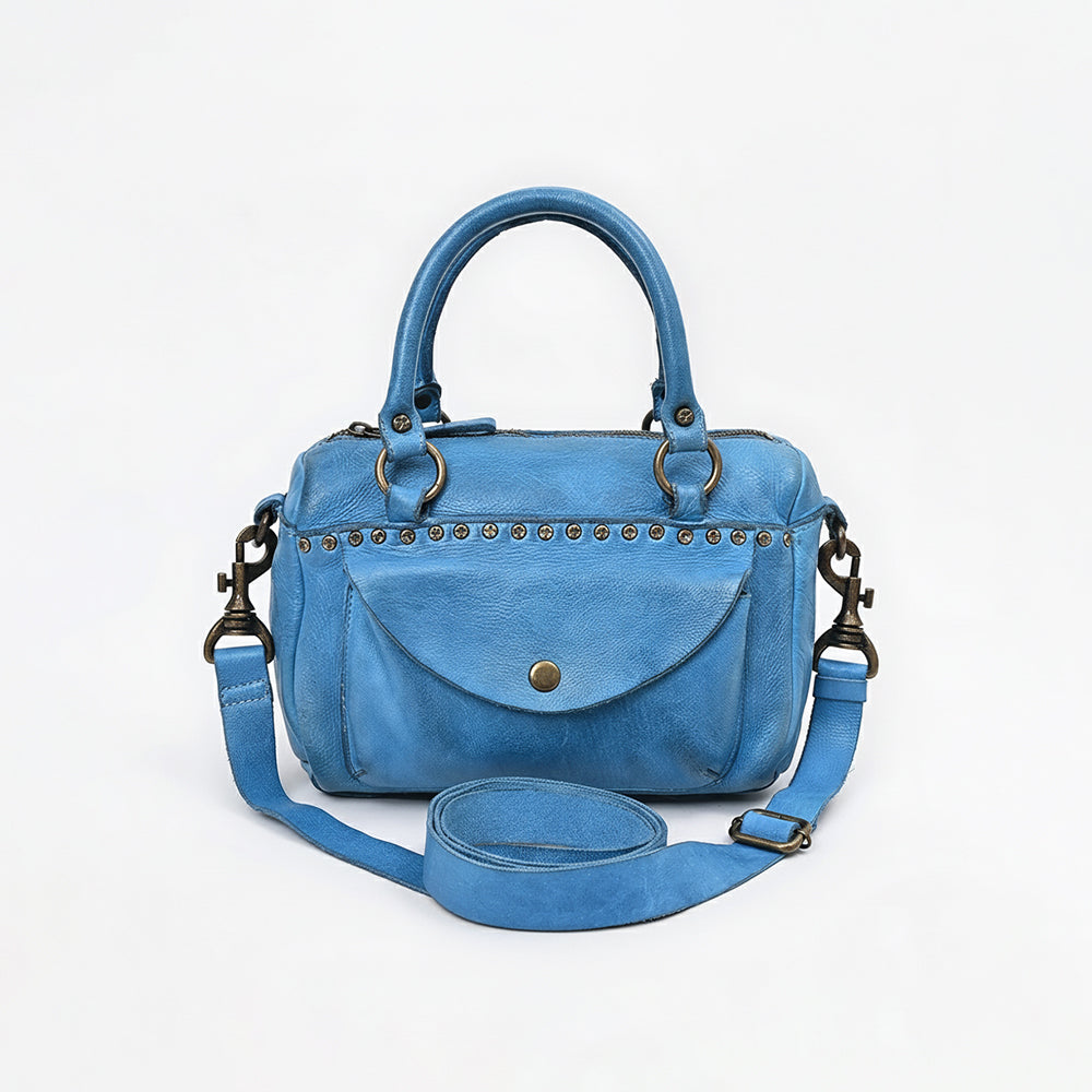 SWC483 Caventina - Leather Riveted Tote Bag