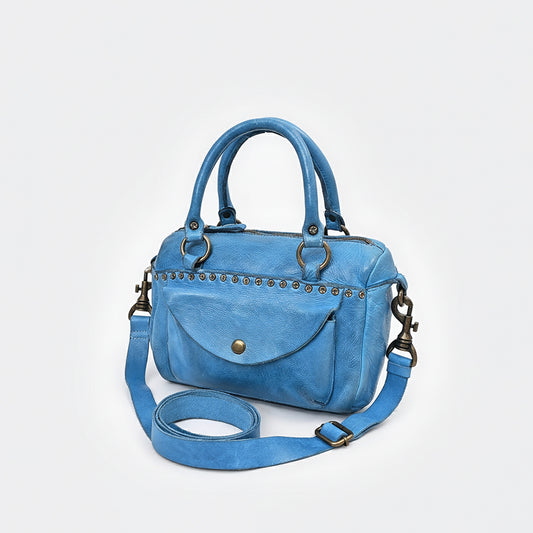 SWC483 Caventina - Leather Riveted Tote Bag