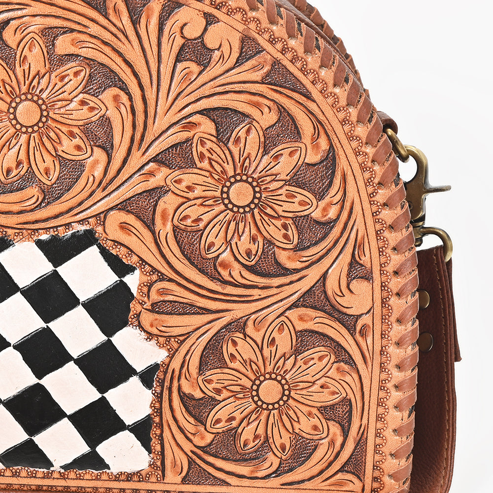 OHA157 Crossbody Hand Tooled Genuine Western Leather Women Bag