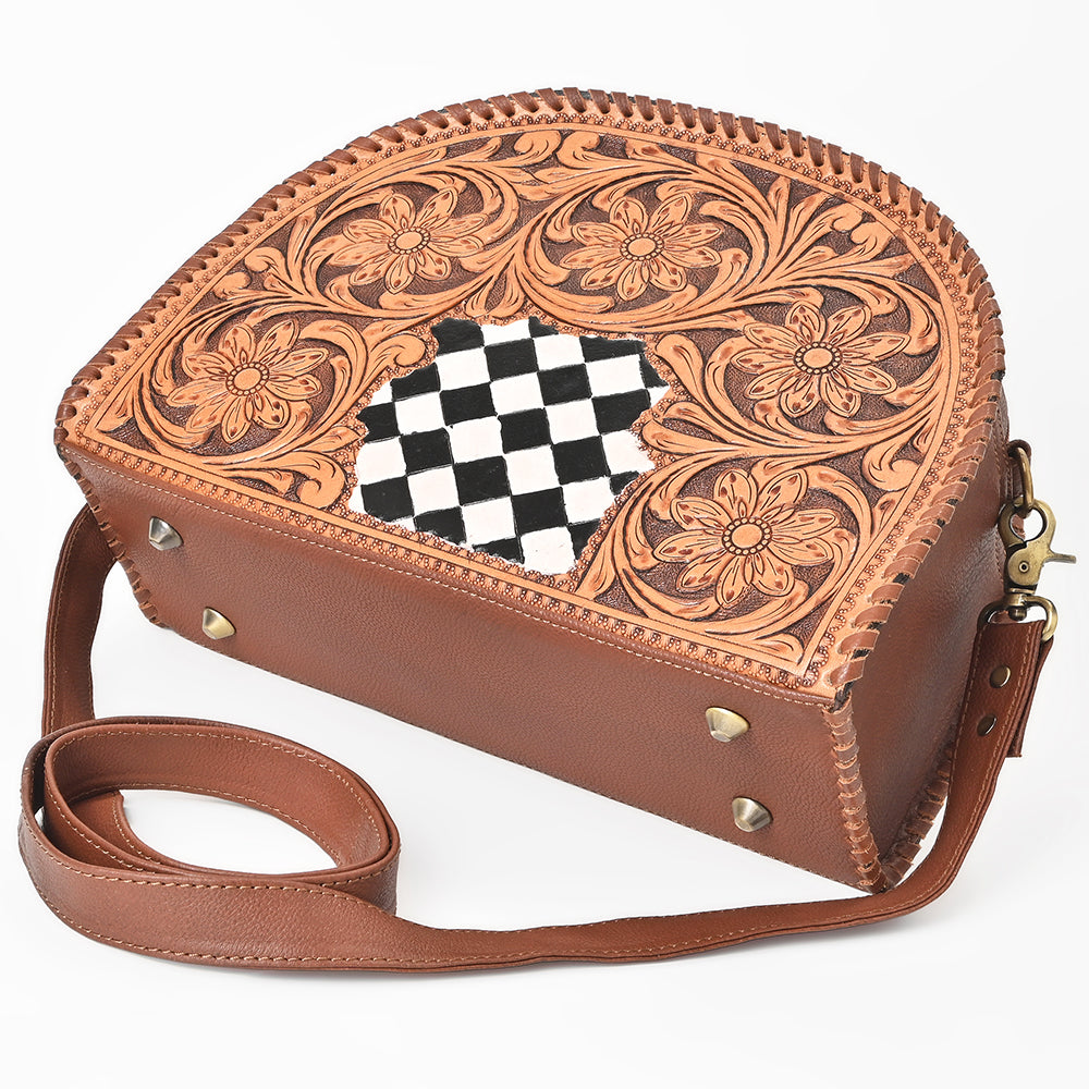 OHA157 Crossbody Hand Tooled Genuine Western Leather Women Bag