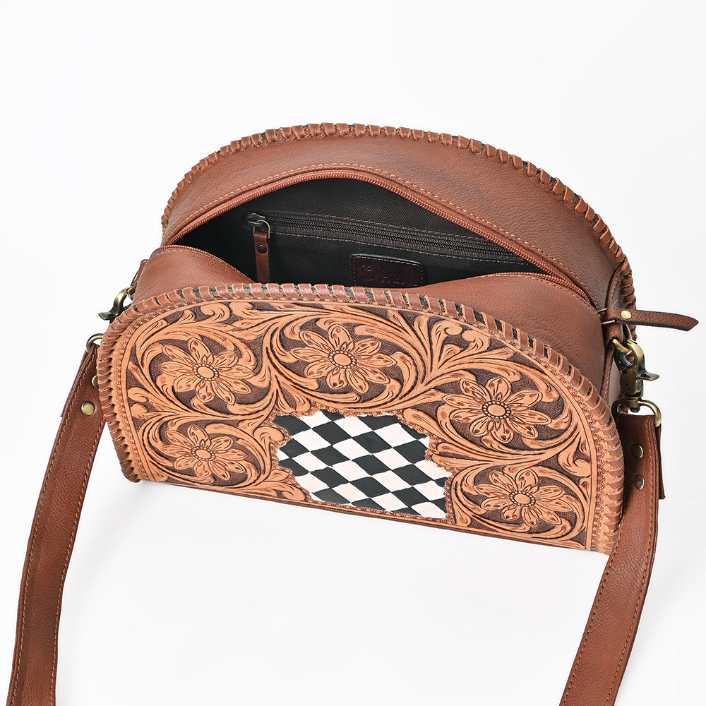 OHA157 Crossbody Hand Tooled Genuine Western Leather Women Bag