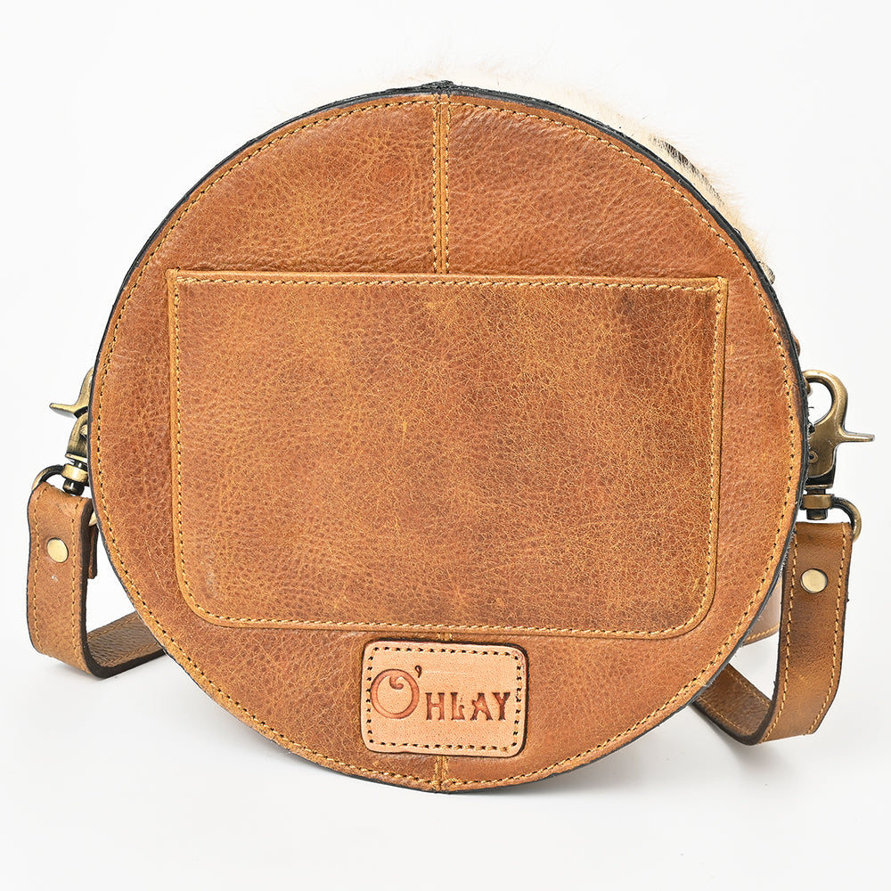 OHA161 Canteen Hair on Genuine Western Leather Women Bag