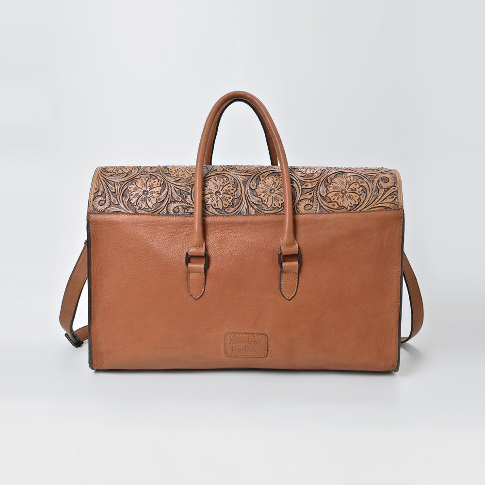 ADBGZ986 American Darling Hand Tooled and Genuine Leather Briefcase Travel Bag