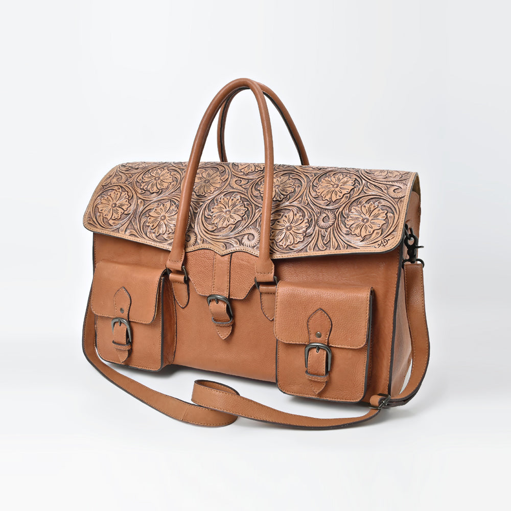 ADBGZ986 American Darling Hand Tooled and Genuine Leather Briefcase Travel Bag