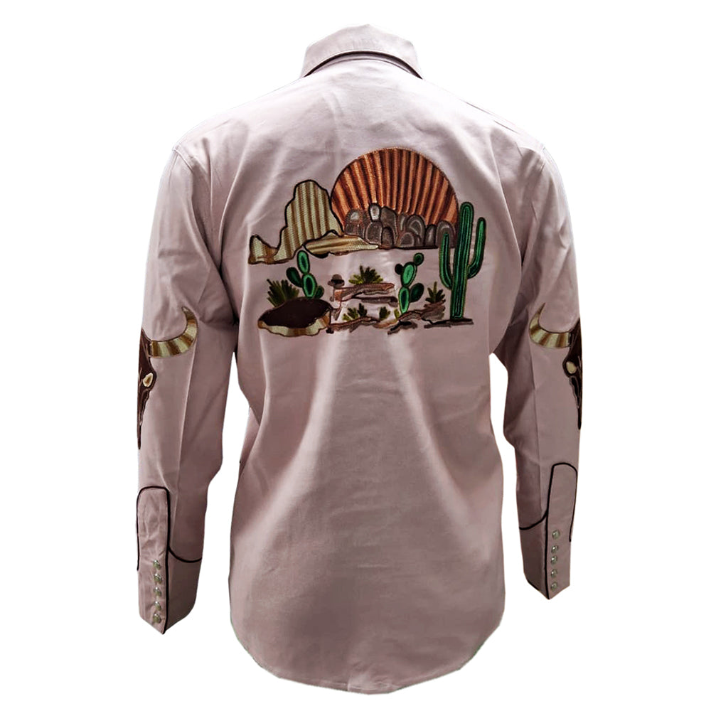 ADSH060 American Darling Blush Pink Western Apparel - Embroidered Cotton Lycra Cowboy Shirt