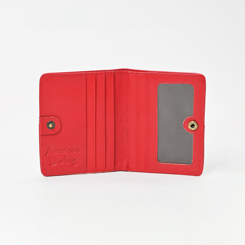 ADBGM1095 American Darling Checkered Hair on Hide & Leather Bifold Wallet