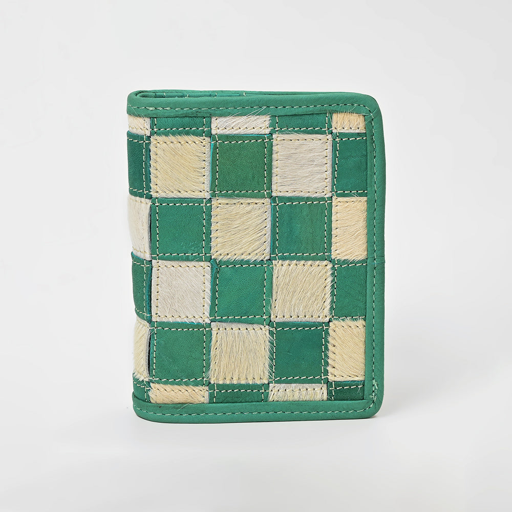 ADBGM1095 American Darling Checkered Hair on Hide & Leather Bifold Wallet