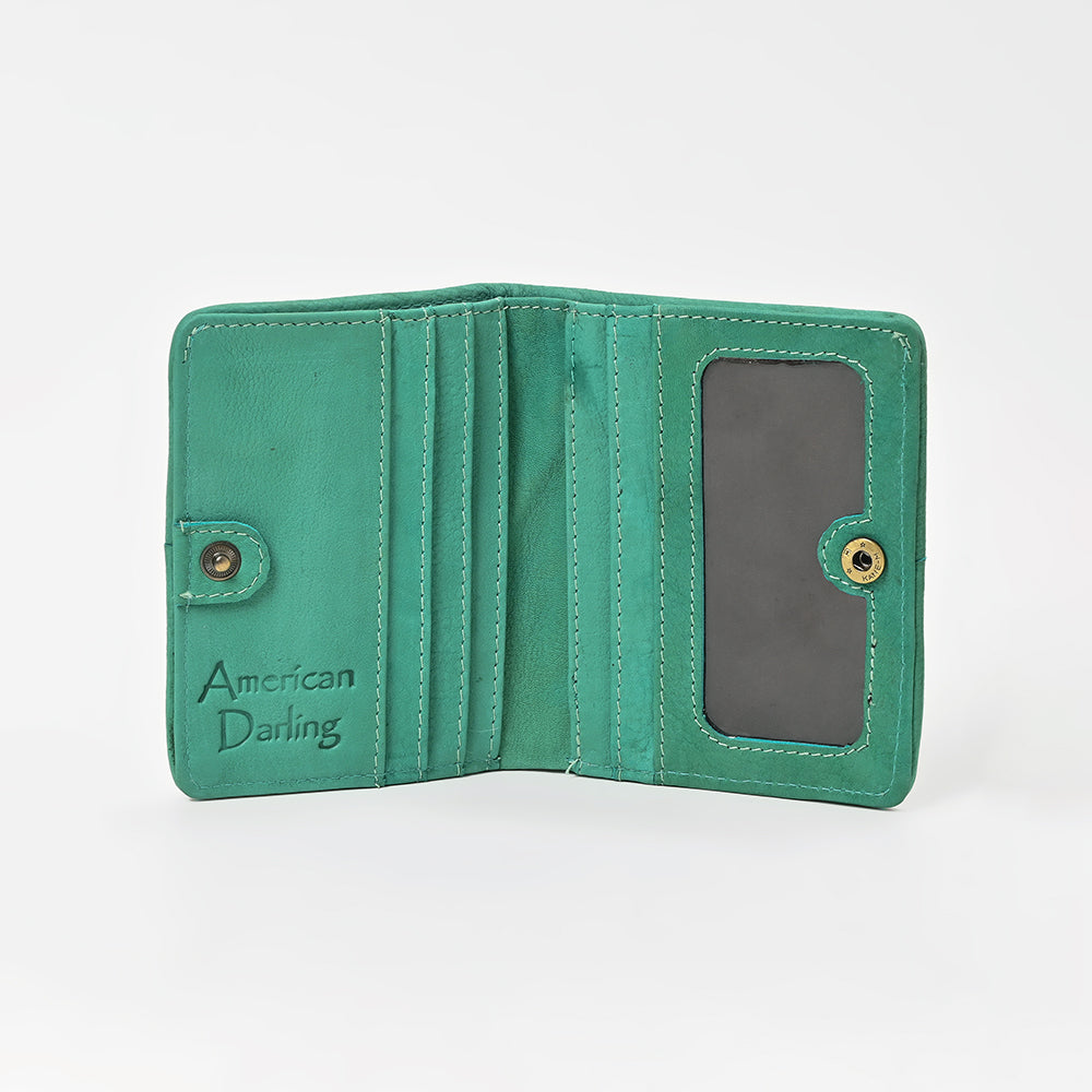 ADBGM1095 American Darling Checkered Hair on Hide & Leather Bifold Wallet