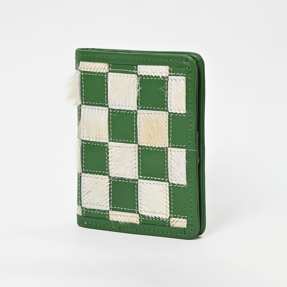 ADBGM1095 American Darling Checkered Hair on Hide & Leather Bifold Wallet