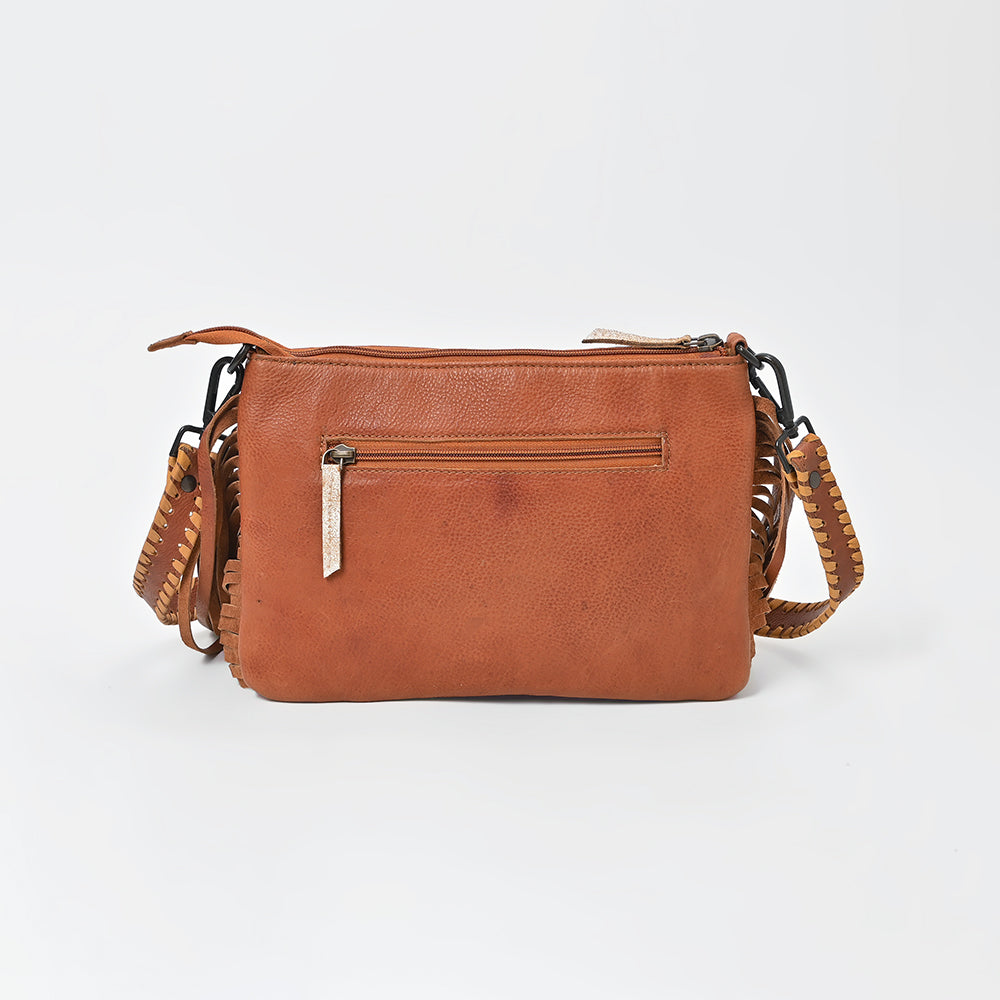 ADBGZ1103 American Darling Genuine Leather Embroidered Western Fringe Crossbody Bag