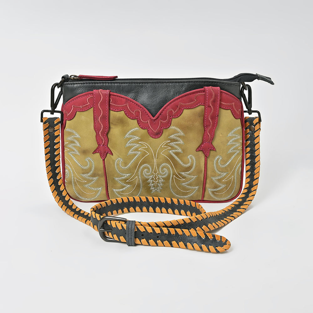 ADBGZ1108 American Darling Western Embroidered Genuine Leather Crossbody Handbag