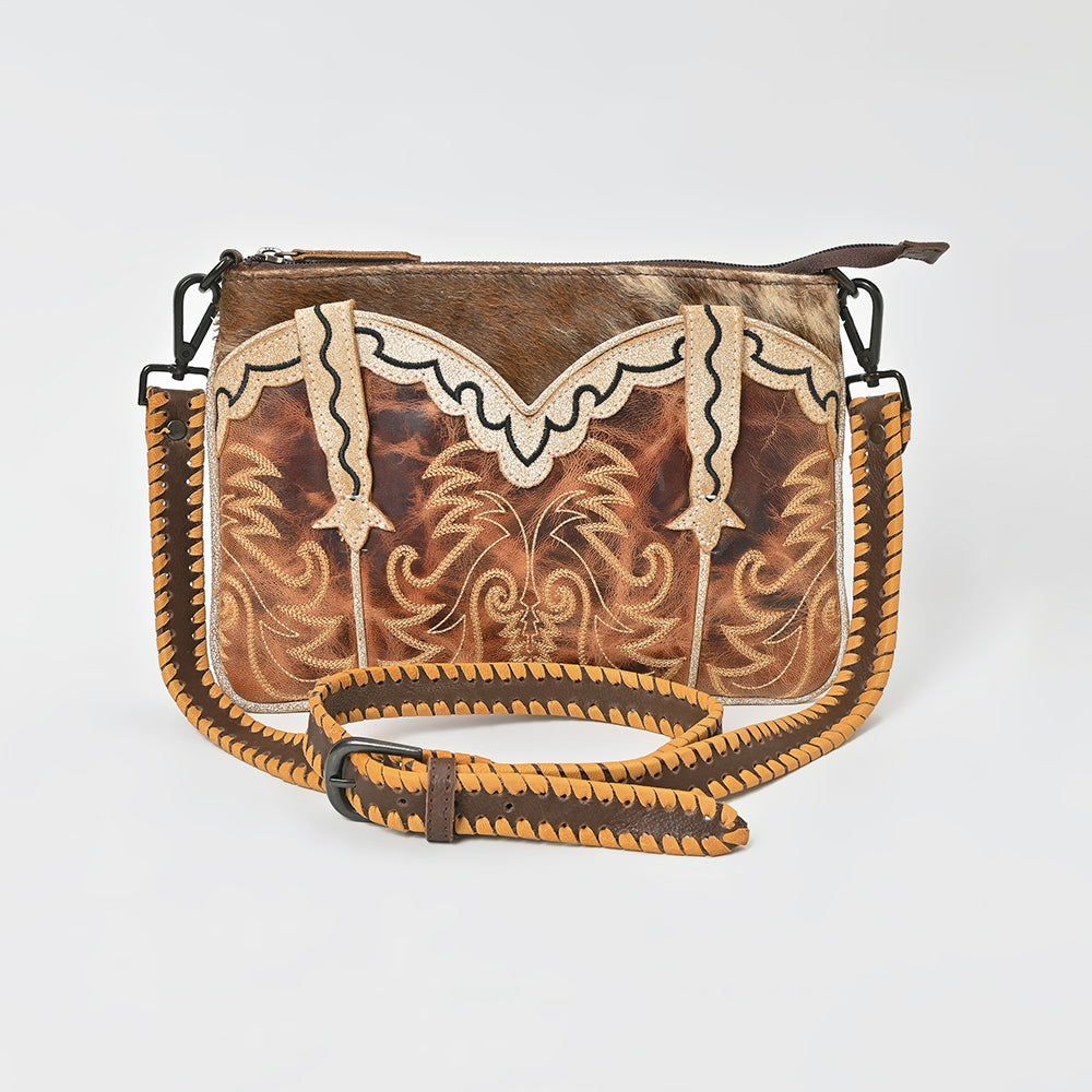 ADBGZ1109 American Darling Hair On Leather Western Embroidered Crossbody Bag