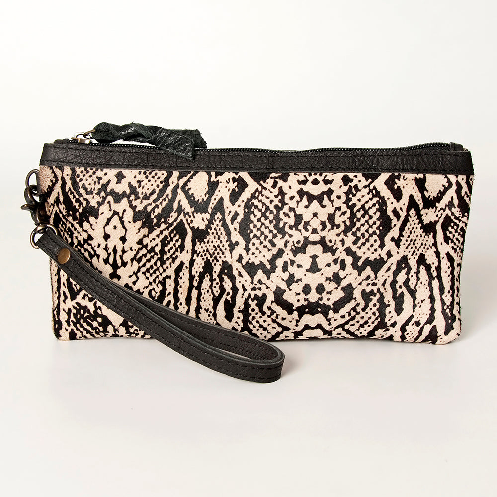ADBG344 American Darling Genuine Hair On Hide Pattern Leather Western Wristlet