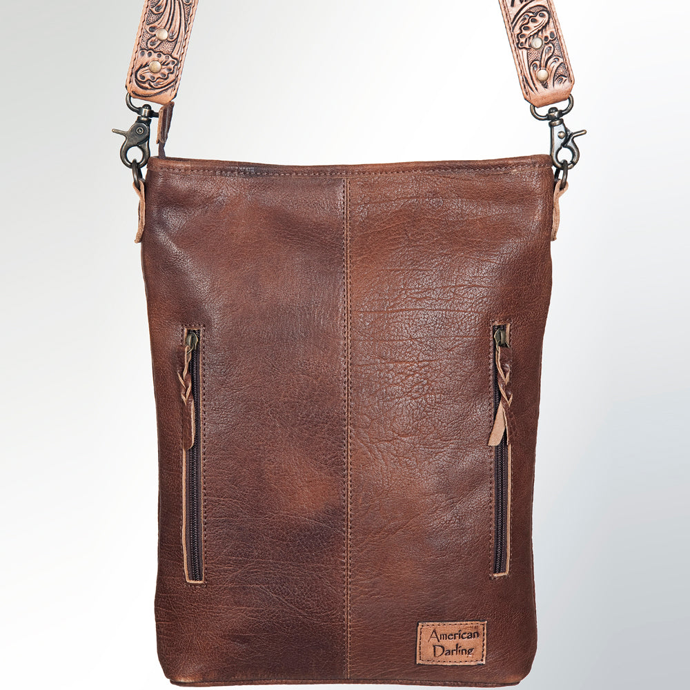 ADBG379 American Darling Hand Tooled Leather Large Cross body Bag Western Luxe Crossbody