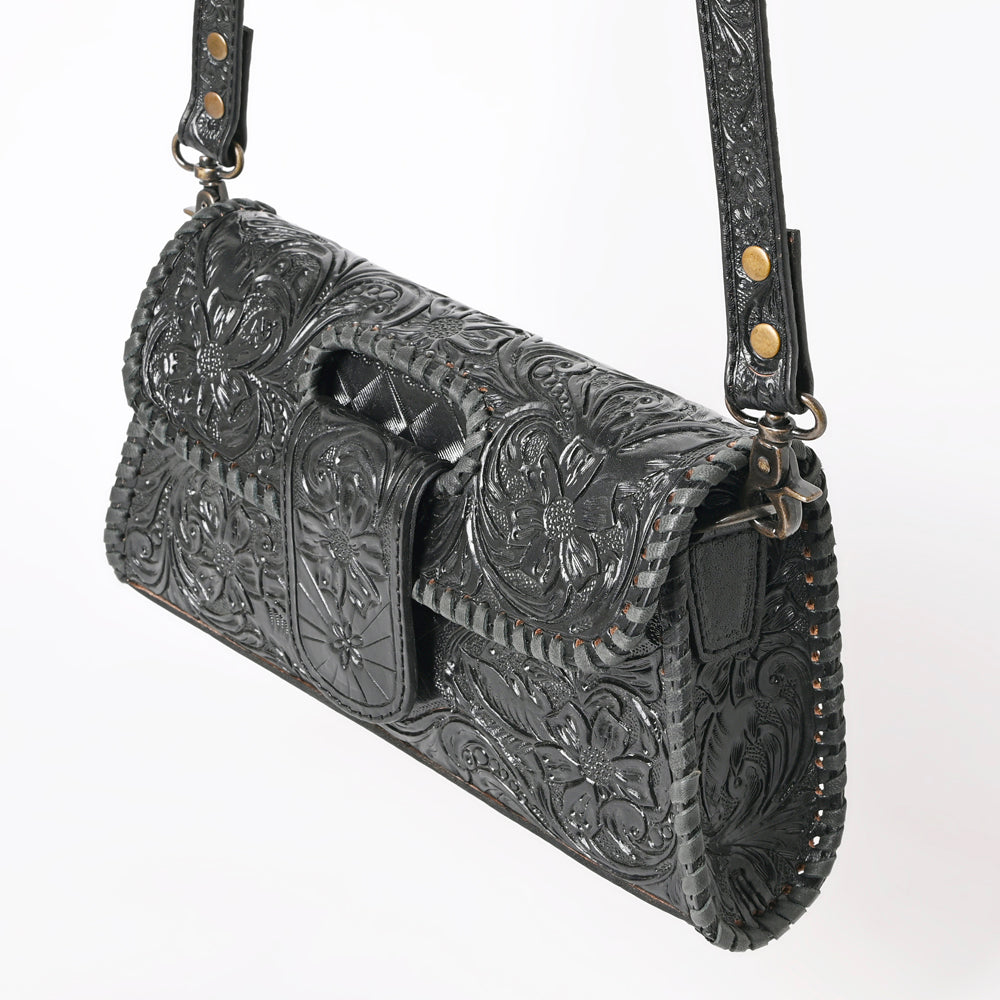 ADBG1134 American Darling Hand Tooled Floral Leather Wallet Bag Clutch & Crossbody Handbag