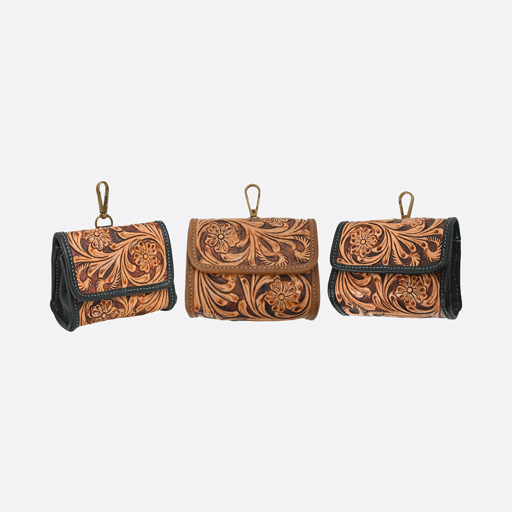 ADCHA127 American Darling Genuine Hand-Tooled Floral Leather Flap Pouch Clip