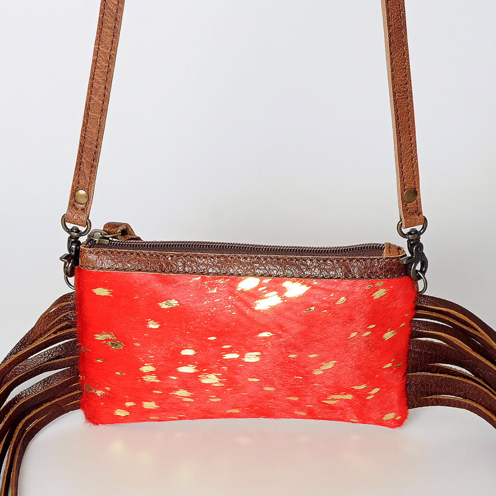 LC-ADBGS142 Hair-On Mini Crossbody - Western Leather Purse with Adjustable Strap