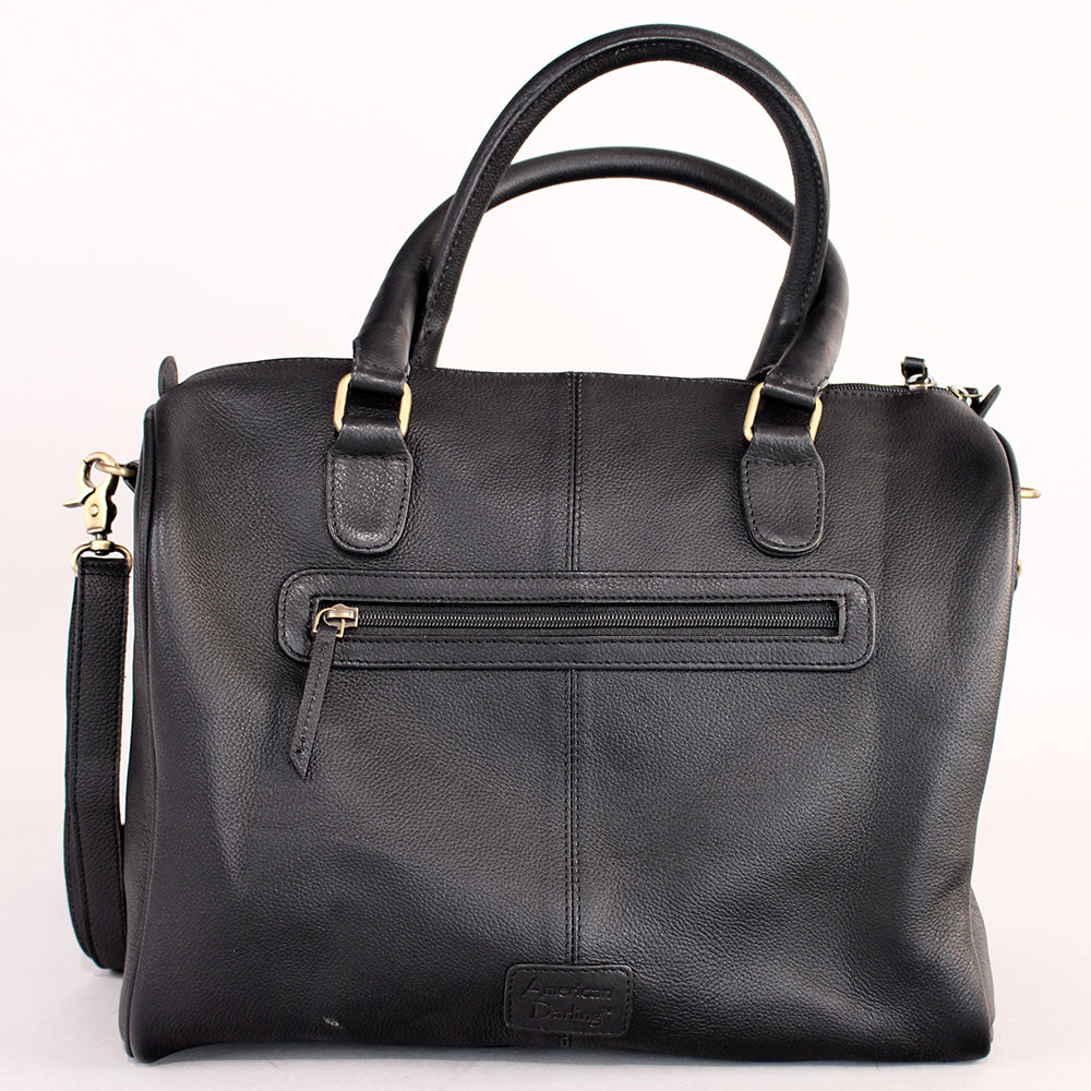 Midnight Rodeo Black Grain Leather Duffel Bag
