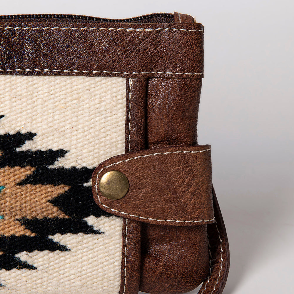 ADBG1014 American Darling Handwoven Saddle Blanket Leather Small Crossbody HandBag Western Style