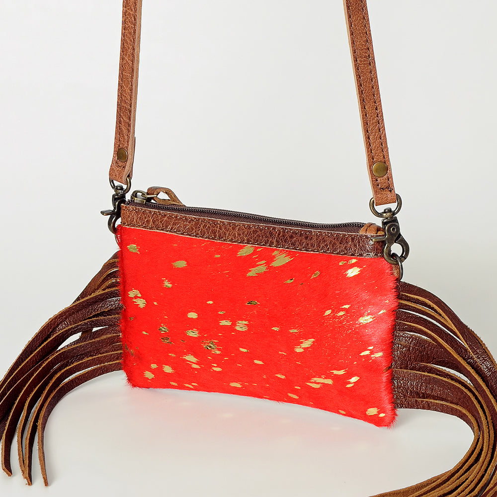 LC-ADBGS142 Hair-On Mini Crossbody - Western Leather Purse with Adjustable Strap