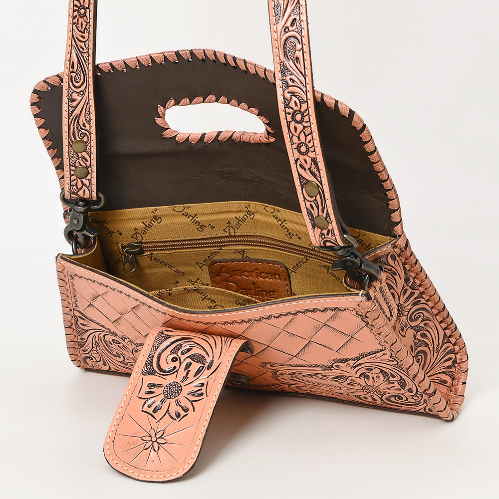 ADBG1134 American Darling Hand Tooled Floral Leather Wallet Bag Clutch & Crossbody Handbag