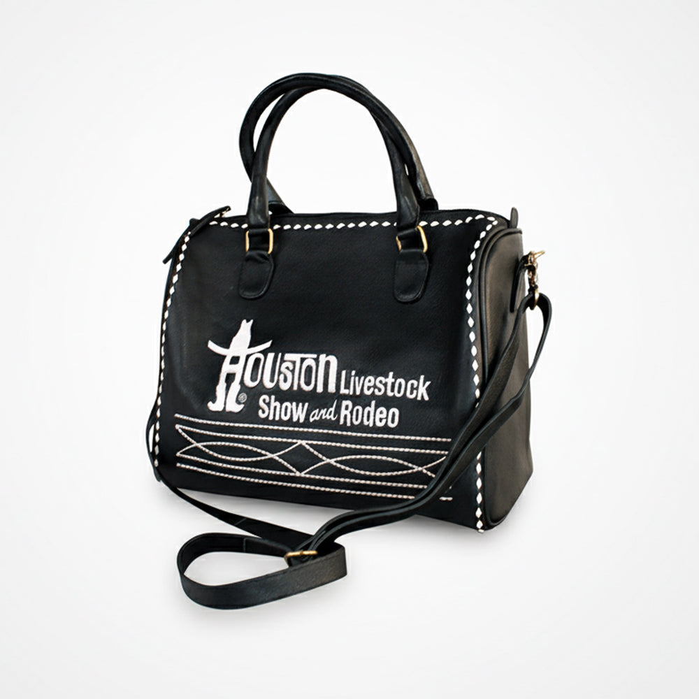 Midnight Rodeo Black Grain Leather Duffel Bag