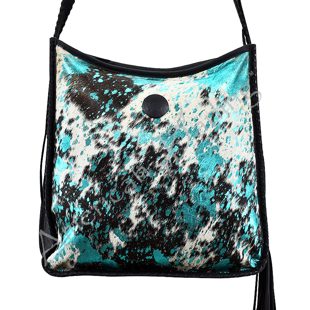 ADBG115 American Darling Hair-On Cowhide Crossbody Bag -Western Fringe Purse