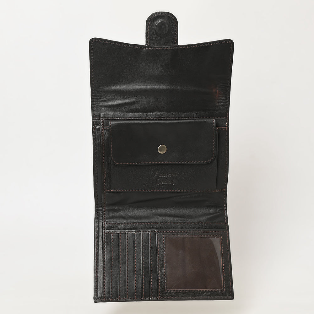 ADBGZ842 Hand-Tooled Leather & Cowhide Western Wallet Clutch American Darling