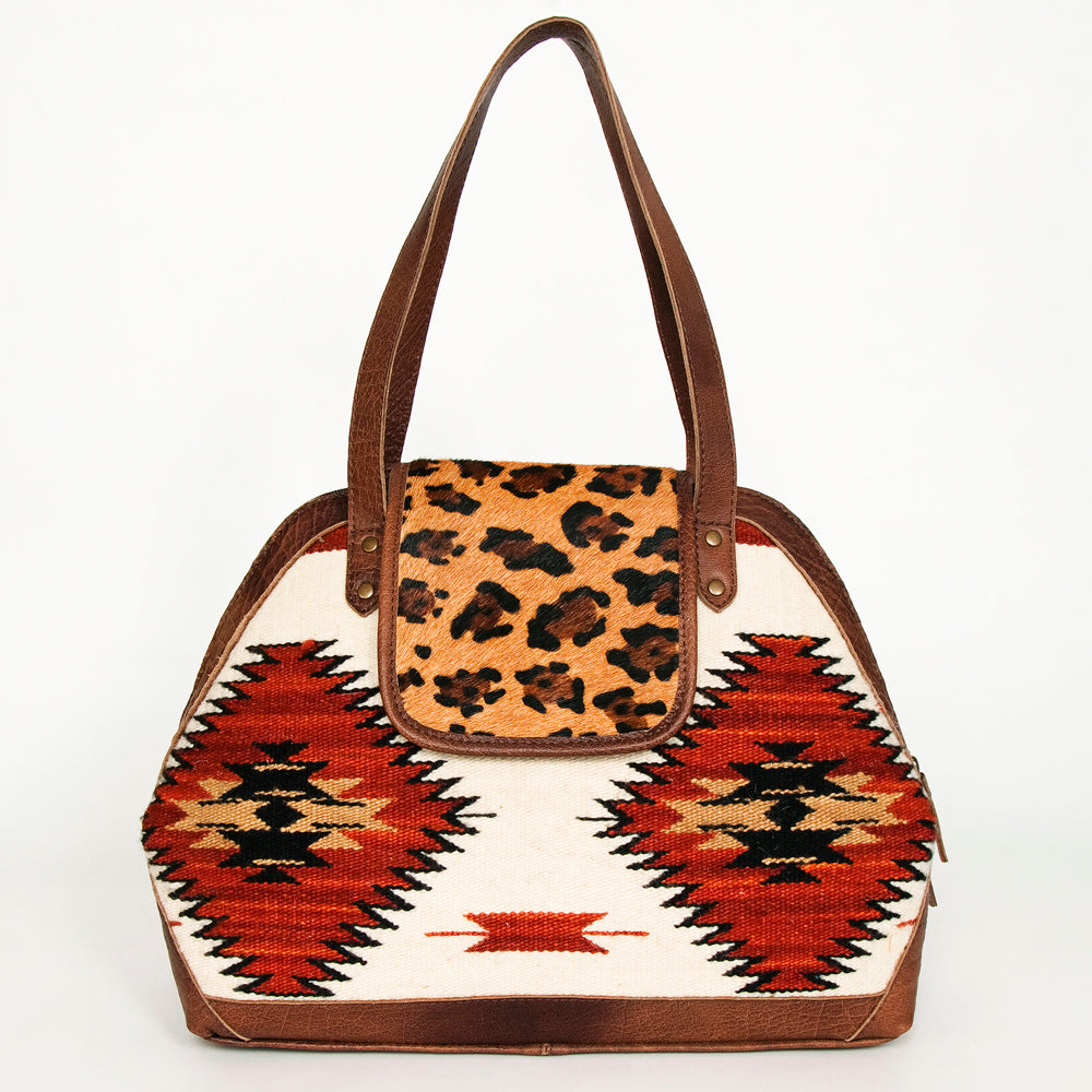 ADBG881B American Darling Western Tote Bag with Hair-On Cowhide and Hand Woven Saddle Blanket