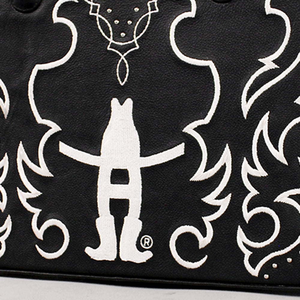 Midnight Rodeo Black Genuine Leather Tote Bag