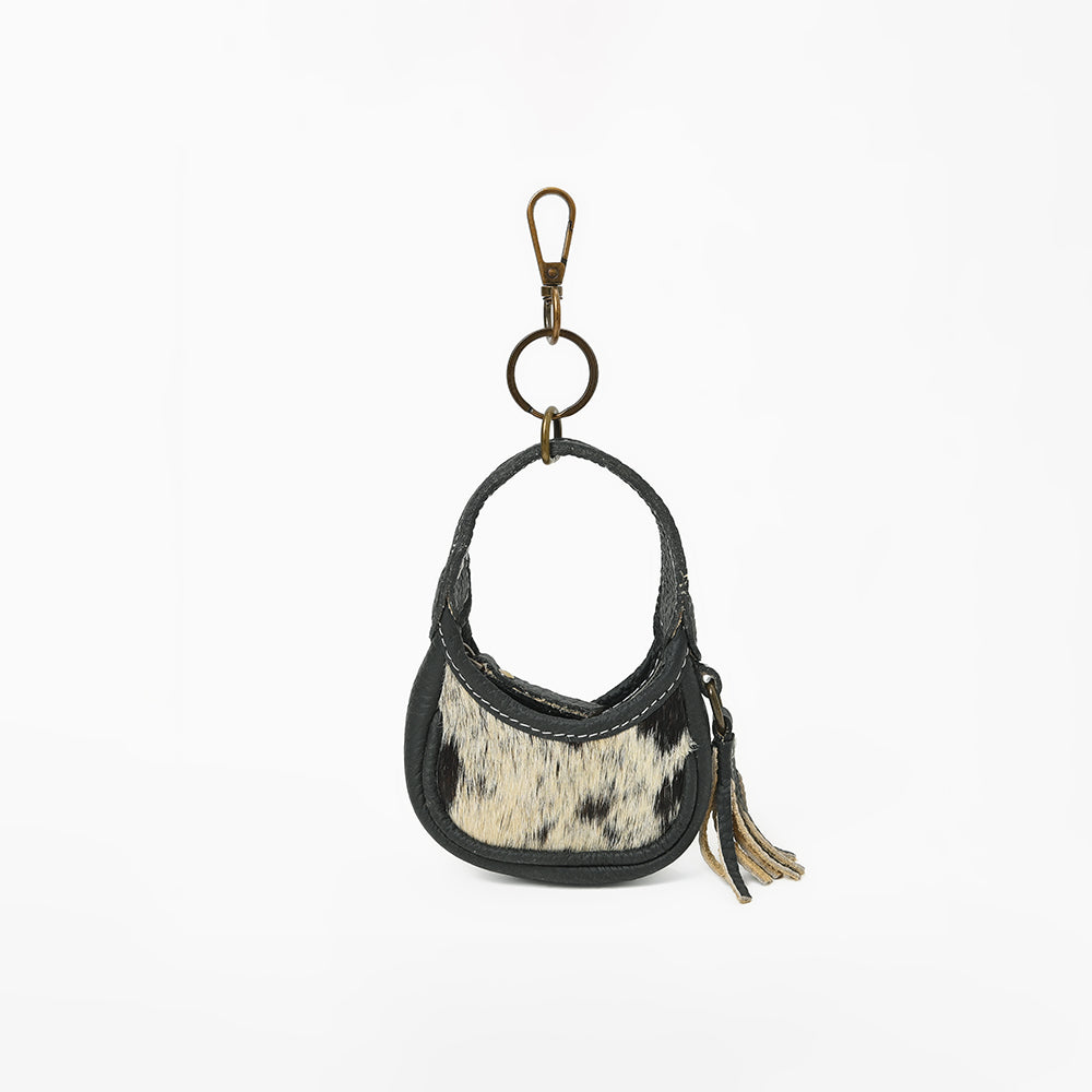 ADCHA123 American Darling Genuine Hair-On Mini Hobo Bag Keychain Pouch