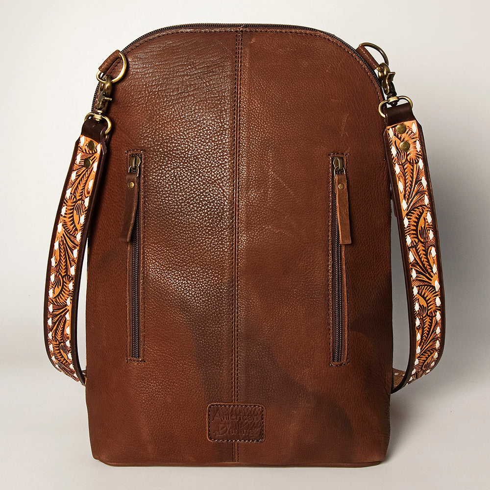 ADBGA251 American Darling Hair-On Cowhide Large Cross body Bag Hand Tooled Leather