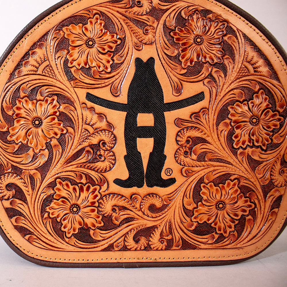 Legacy Rodeo Genuine Leather hand tooled Tooled canteen bag