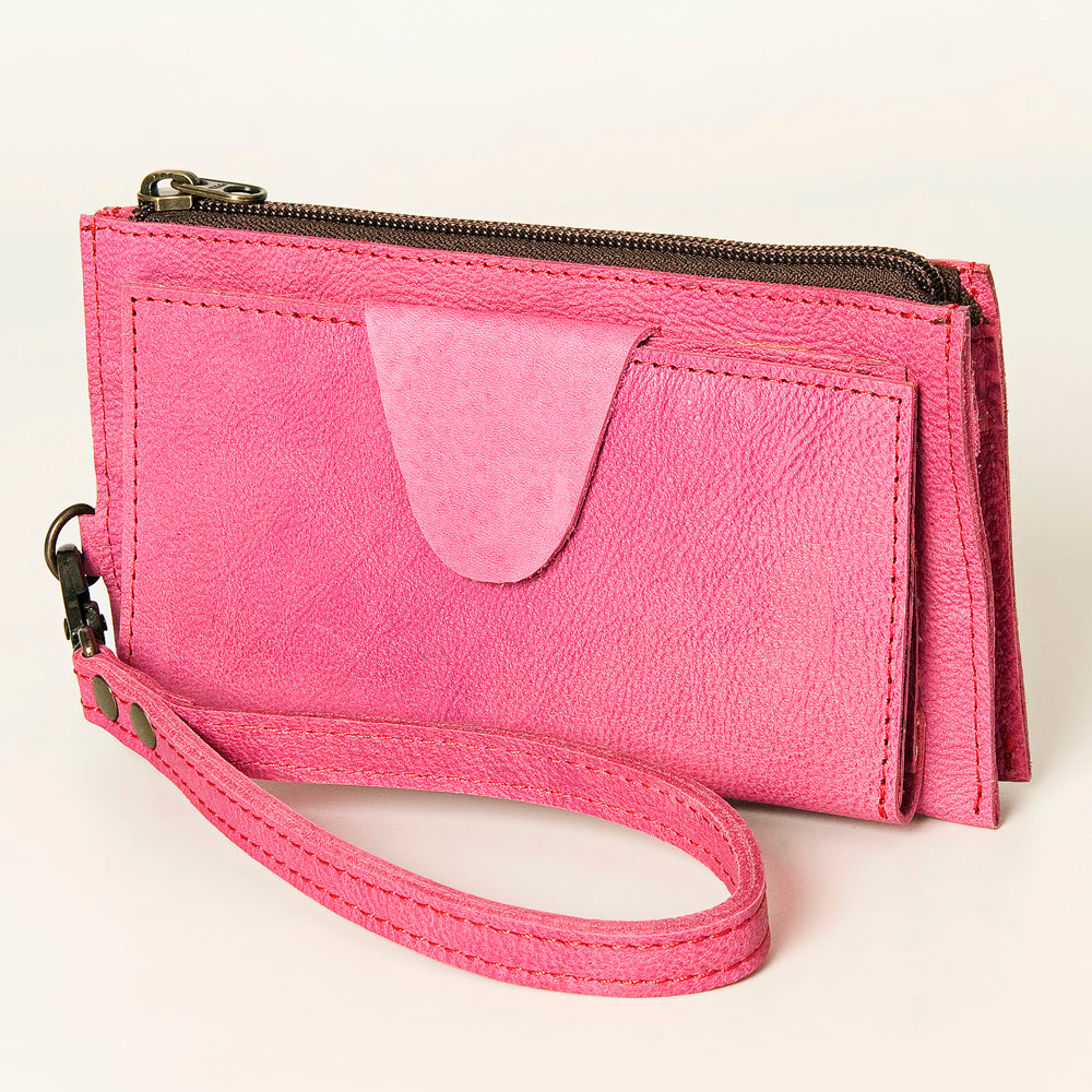 ADBG811 American Darling Handcrafted Pink Leather Wristlet bag - Premium Full Grain Western Purse