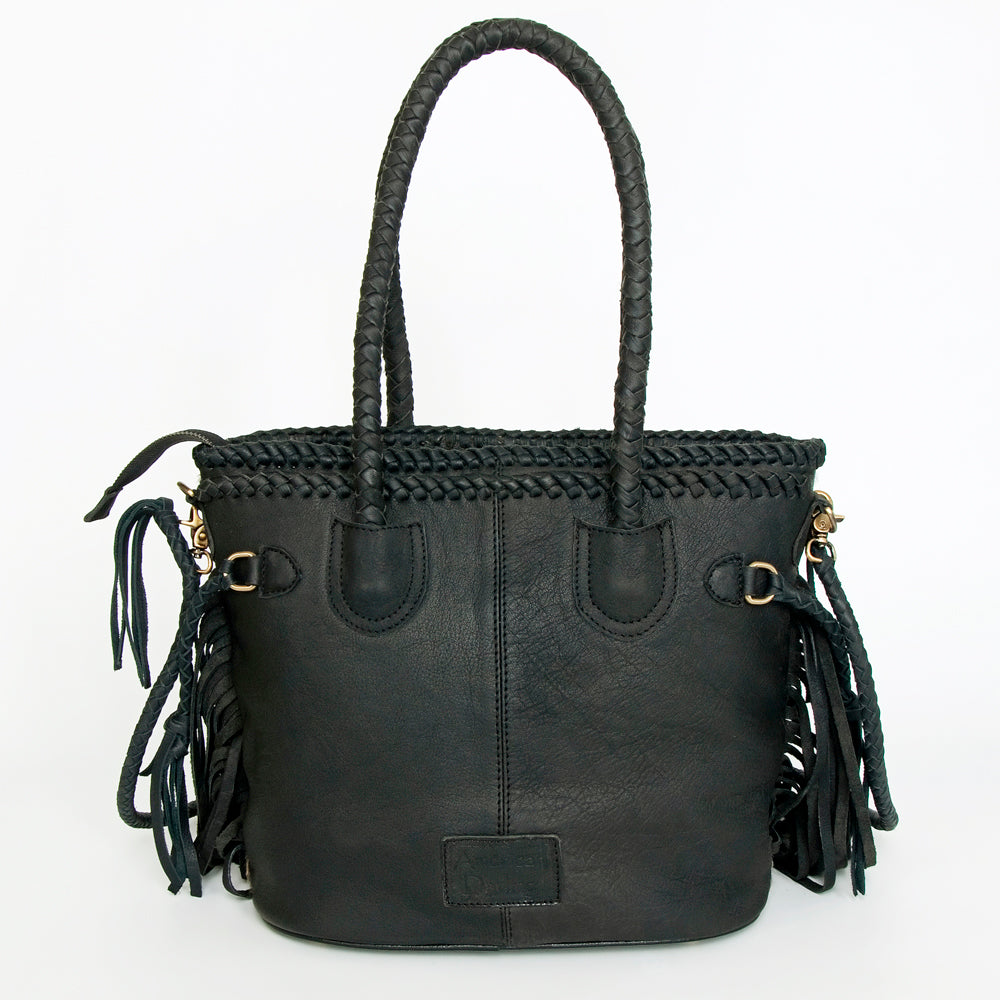 ADBGD151 American Darling Western Leather Tote Bag - Hair-On Cowhide & Fringed Purse