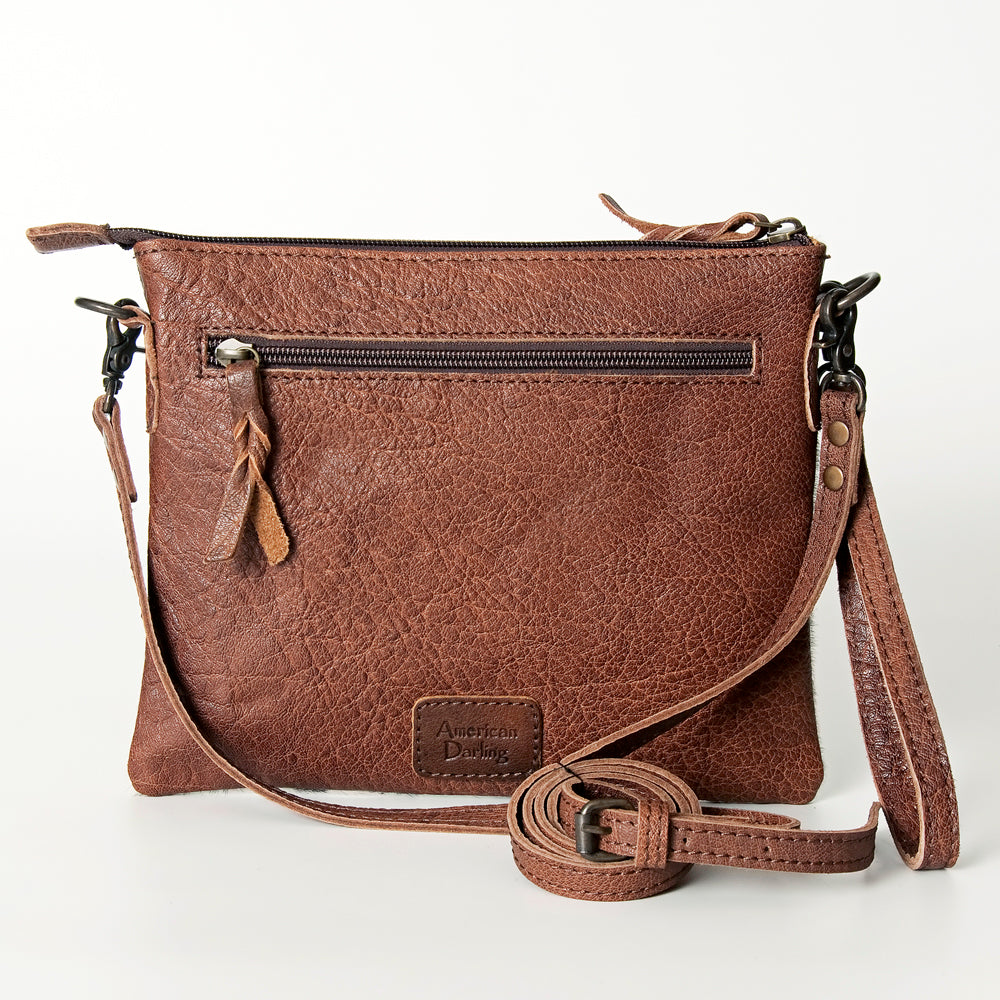 ADBG109 American Darling Western Hair-On Cowhide Crossbody Bag with Leather Trim
