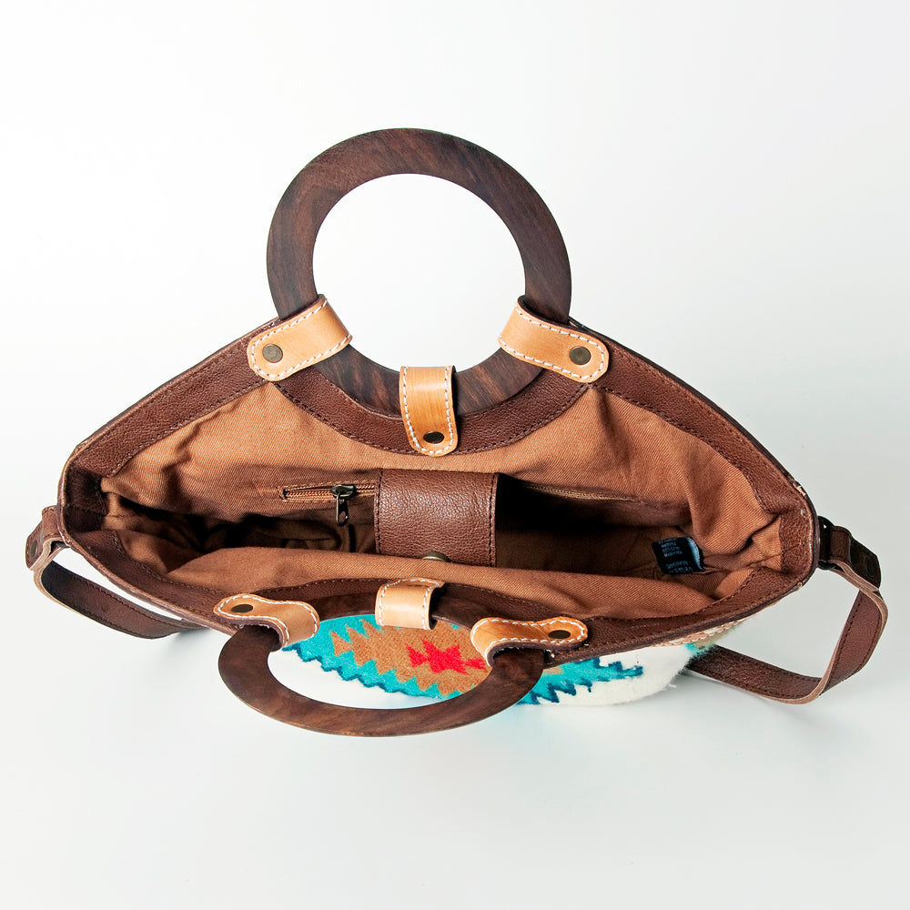 ADBG689C American Darling Handcrafted Western Saddle Blanket Leather Tote Bag