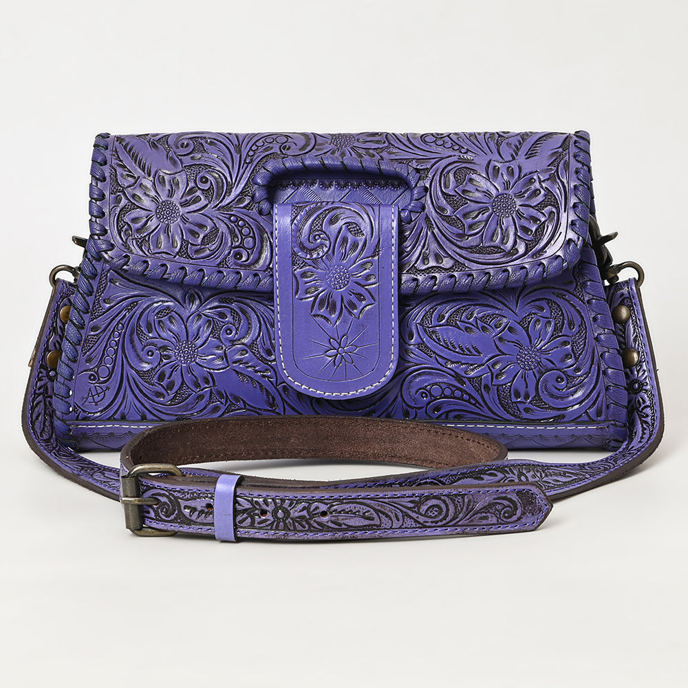 ADBG1134 American Darling Hand Tooled Floral Leather Wallet Bag Clutch & Crossbody Handbag