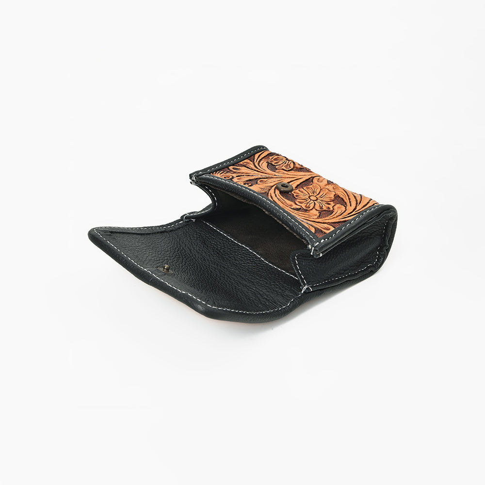 ADCHA127 American Darling Genuine Hand-Tooled Floral Leather Flap Pouch Clip