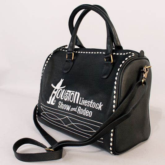 Midnight Rodeo Black Grain Leather Duffel Bag
