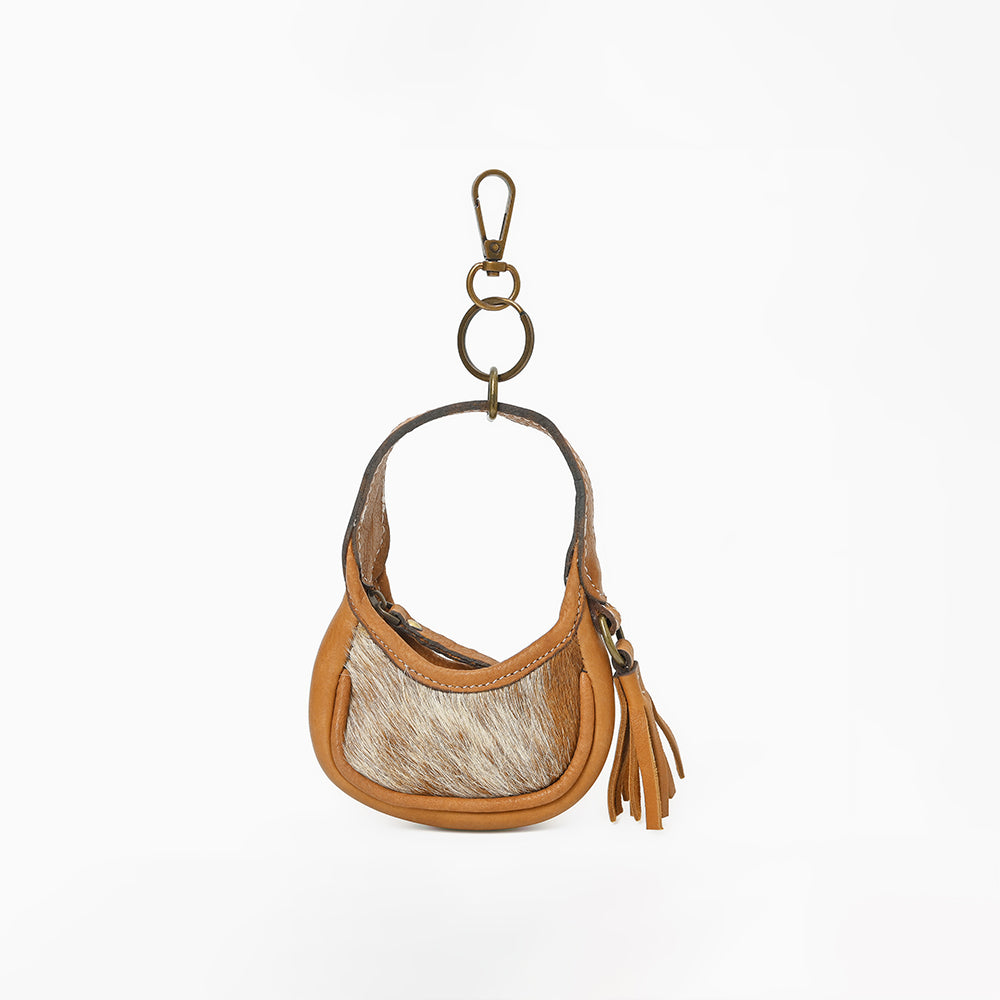 ADCHA123 American Darling Genuine Hair-On Mini Hobo Bag Keychain Pouch