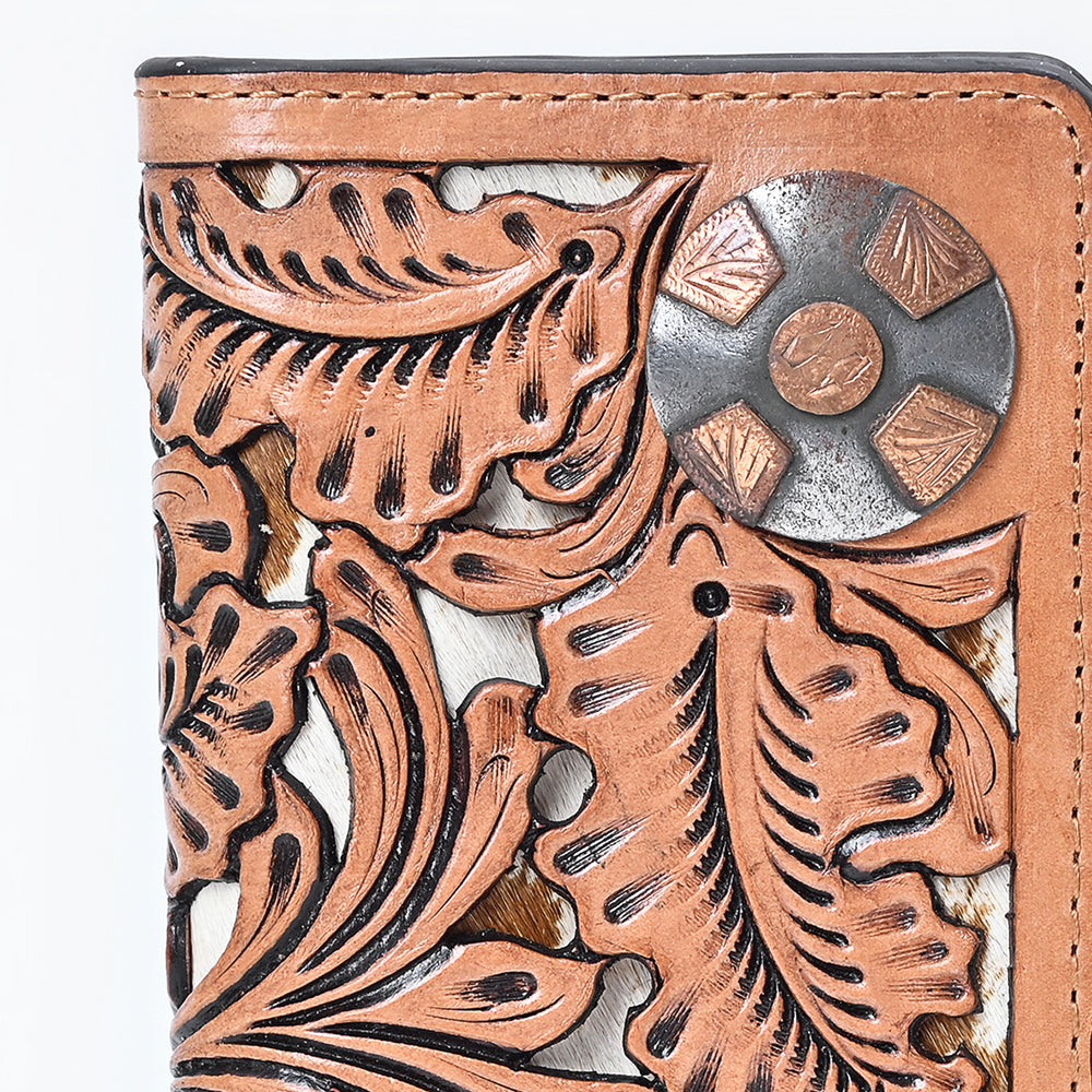 ADBG1826 American Darling Hand Tooled Floral Carved Leather Wallet handbag