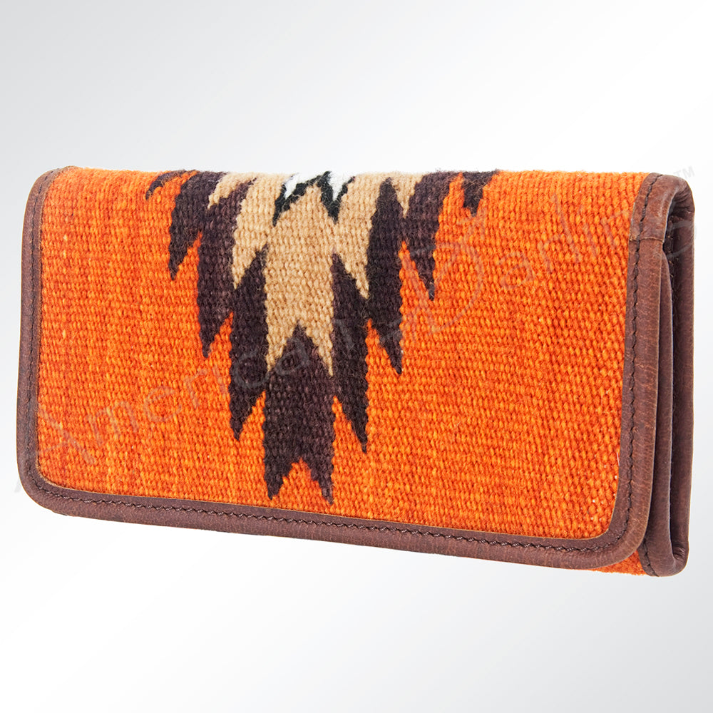 ADBG645 American Darling Hand Woven Saddle Blanket Western Leather Wallet Bag