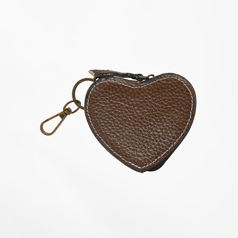 ADCHA129 American Darling Genuine Hair-On Heart-Shaped Bag & Coin Purse Keychain