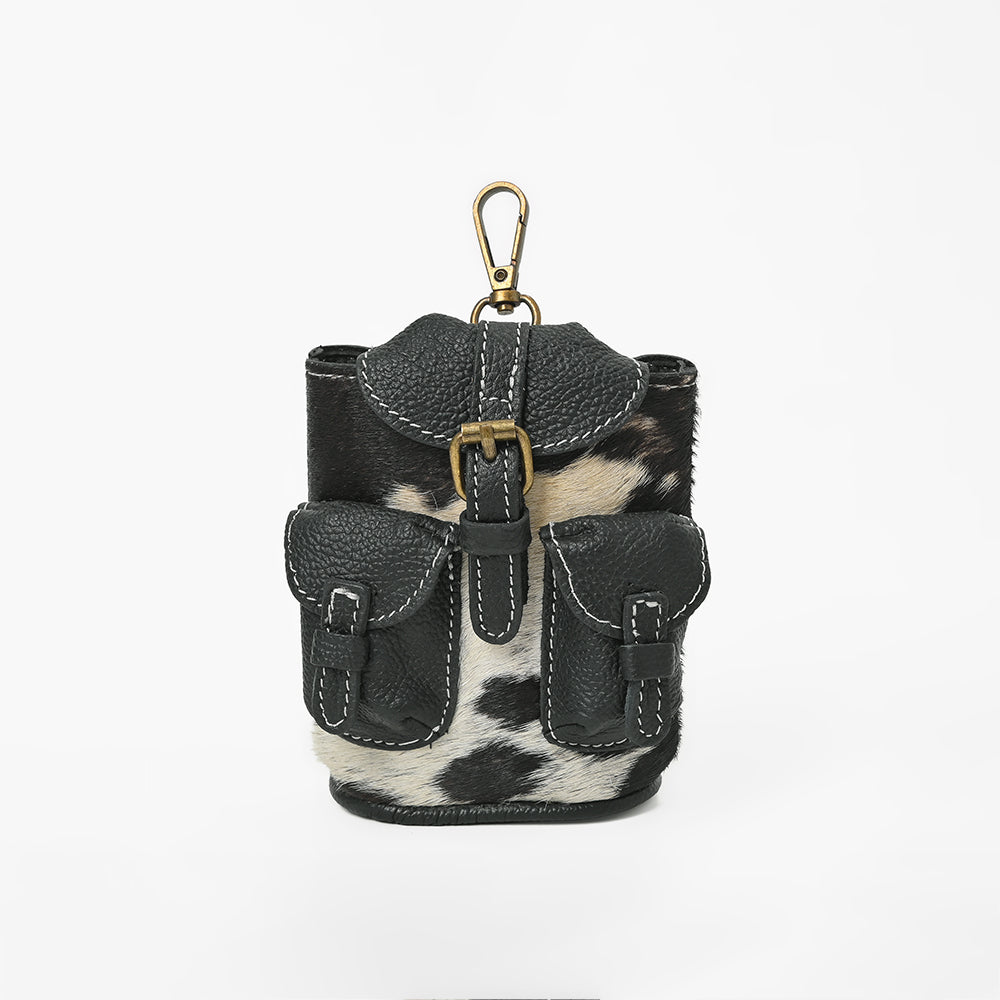 ADCHA122 American Darling Genuine Hair-On Hide Mini Backpack Keychain Pouch