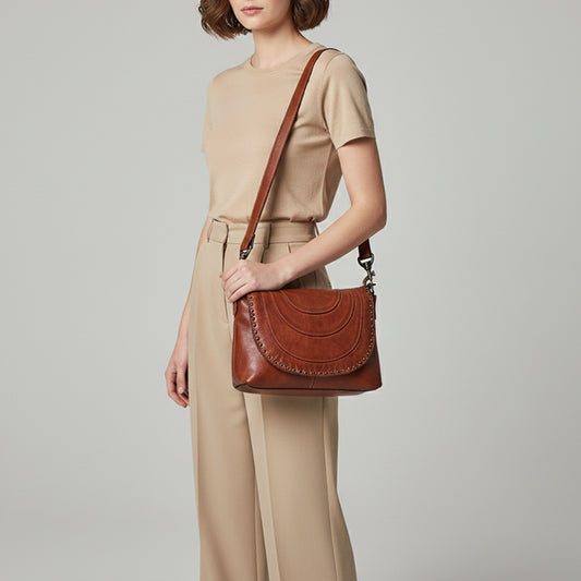 SWC174 Studded Leather Crossbody Bag